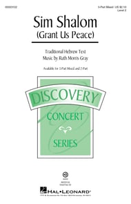 Sim Shalom Three-Part Mixed choral sheet music cover Thumbnail